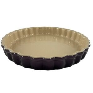 Le Creuset Cassis Fluted Tart Dish Purple 14-50 Quiche Flan Discontinued Rare